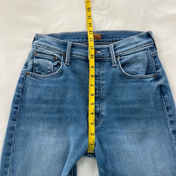 Mother The Tripper Ankle Fray in Layover Blue Wash Denim Stretch Jeans, Size 27 - Picture 7 of 15